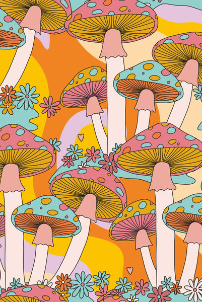 Mushrooms Galore Poster